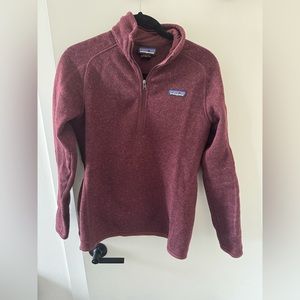 Patagonia Medium Women’s Burgundy Cotton Better Sweater quarter zip sweater